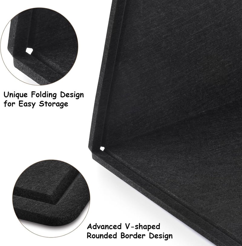 Bcabo Large Bulletin Board, Foldable 72x48 Inches Cork Board Alternative, Large Felt Board Decorative Pin Board for Wall, Foldable Photo Board Self-Adhesive Vision Board with 36 Pushpins Black - Image 5